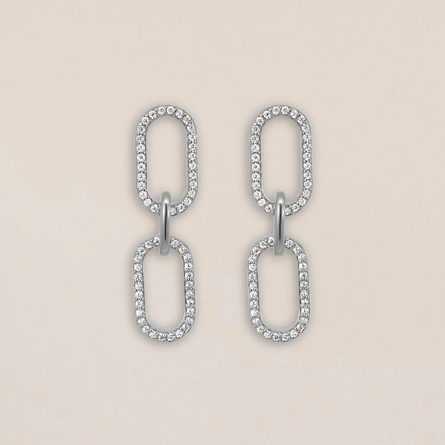 Silver Paperclip Spark Earrings