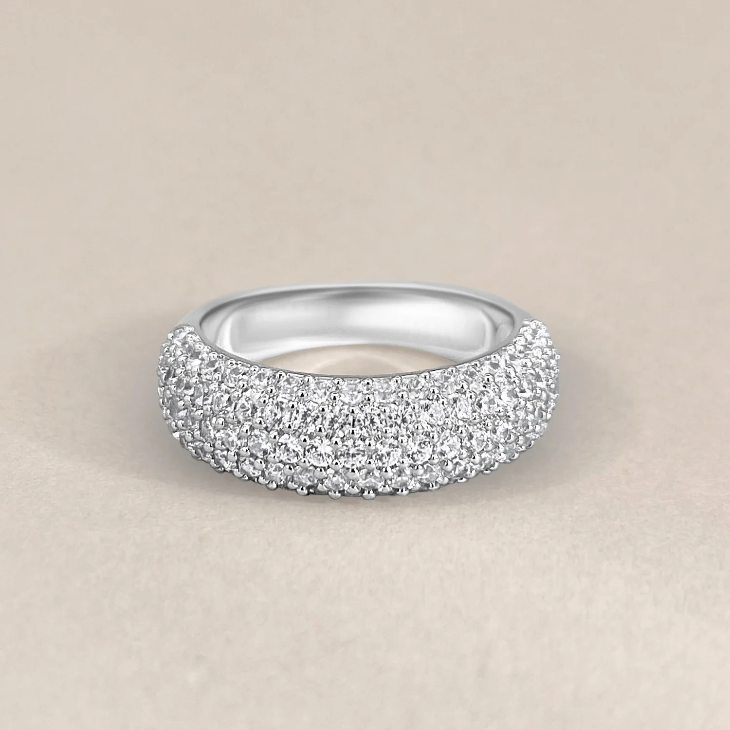 Silver Pavé Balloon Ring