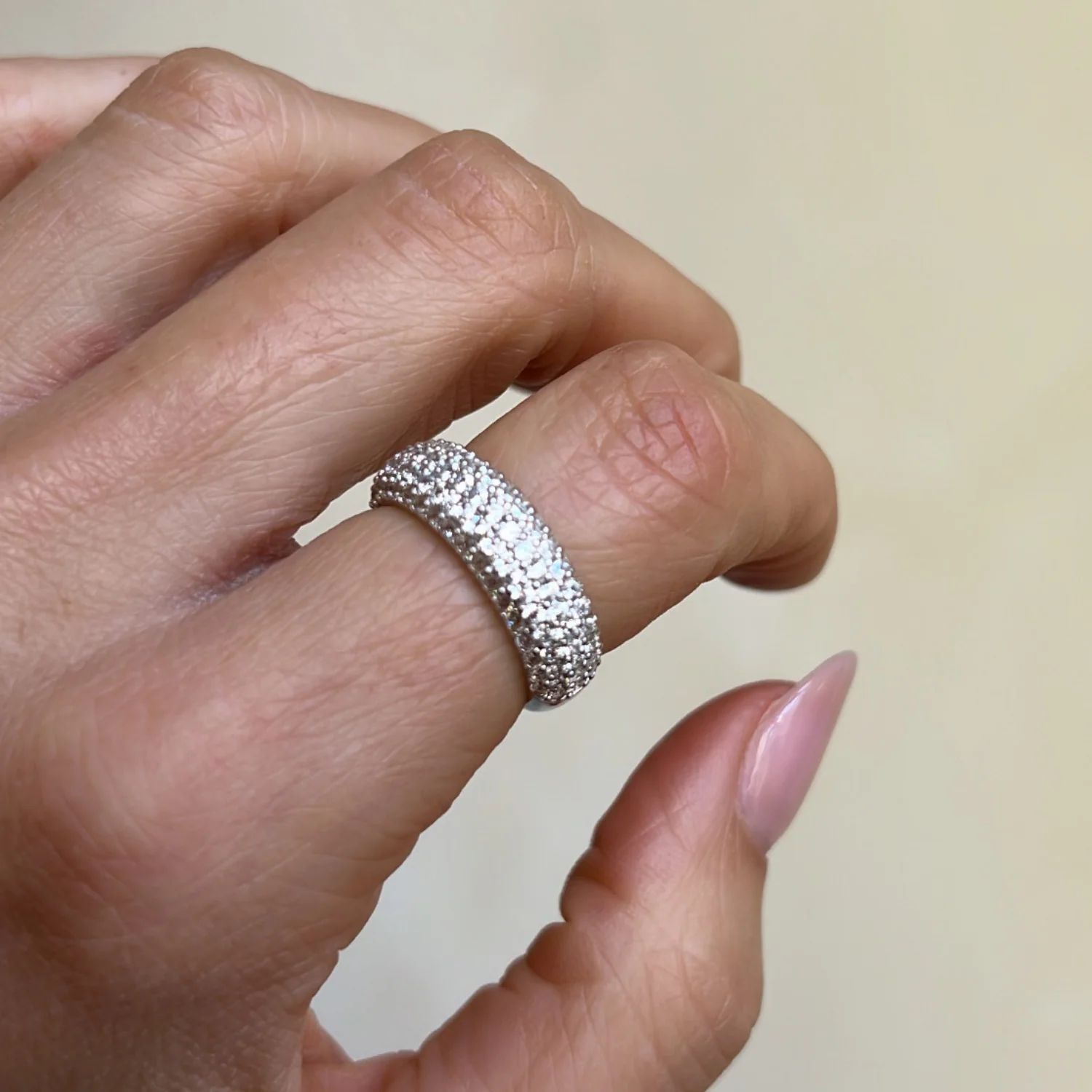 Silver Pavé Balloon Ring - Image 4