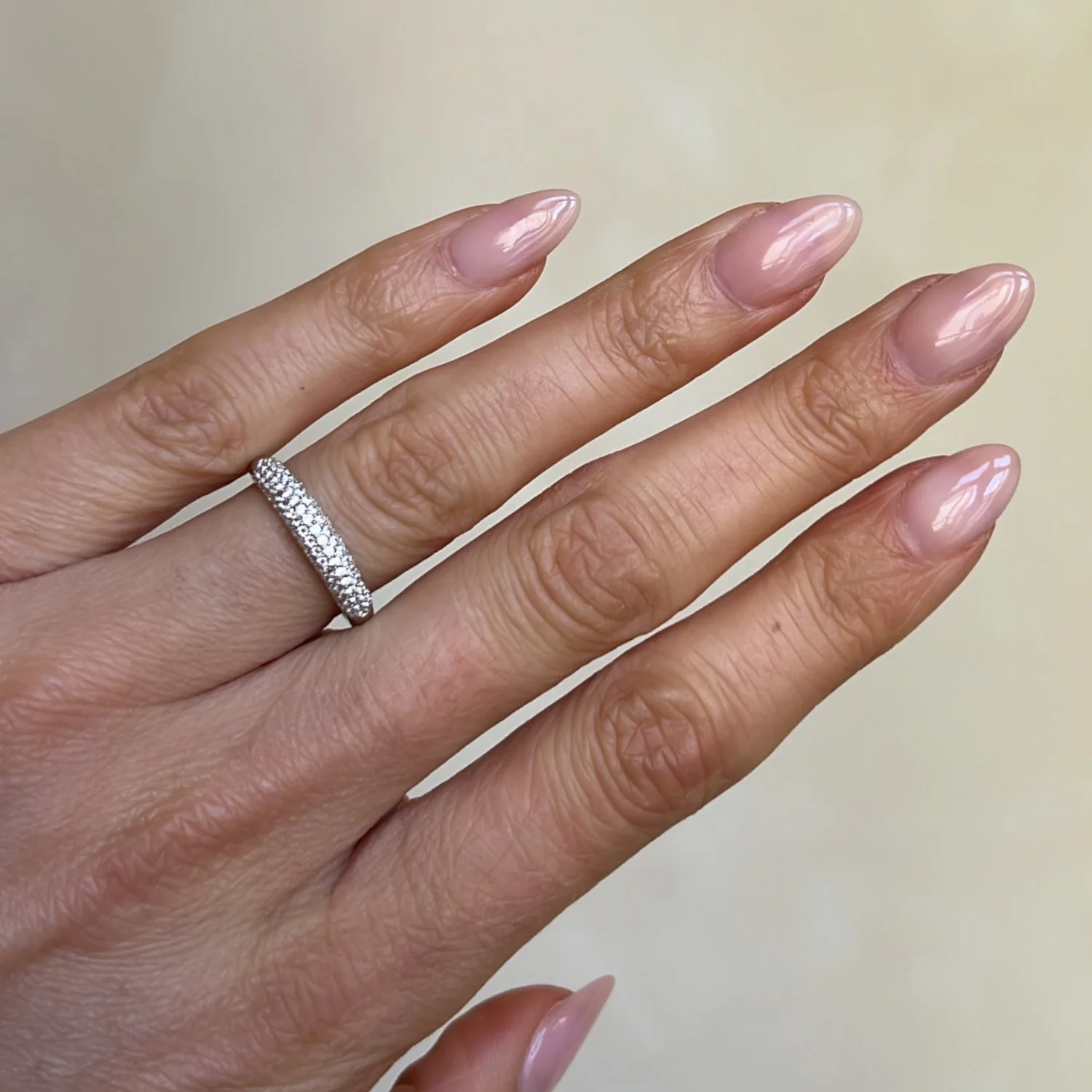 Silver Pavé Slim Balloon Ring - Image 2