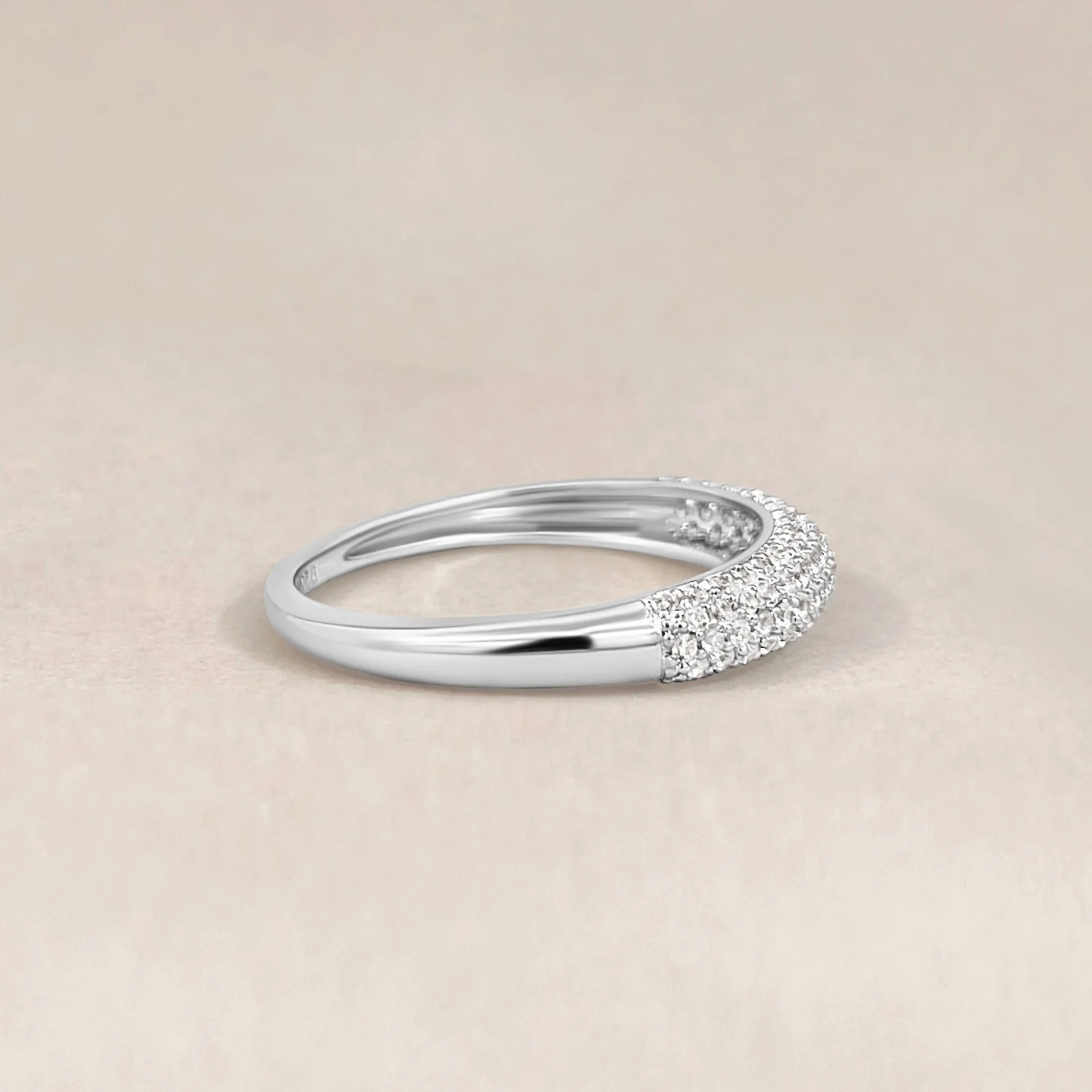 Silver Pavé Slim Balloon Ring - Image 3