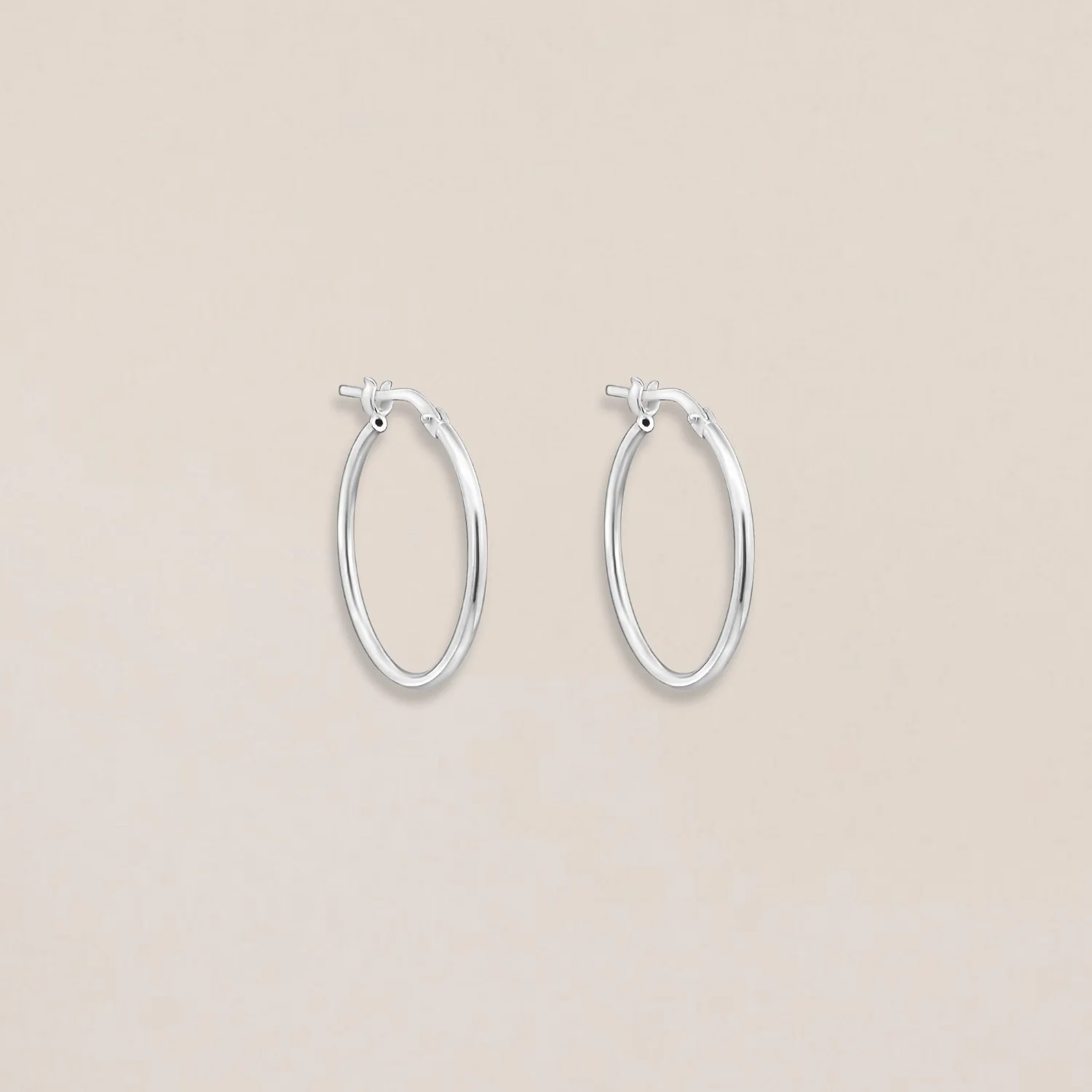 Silver Slim Hoops Small
