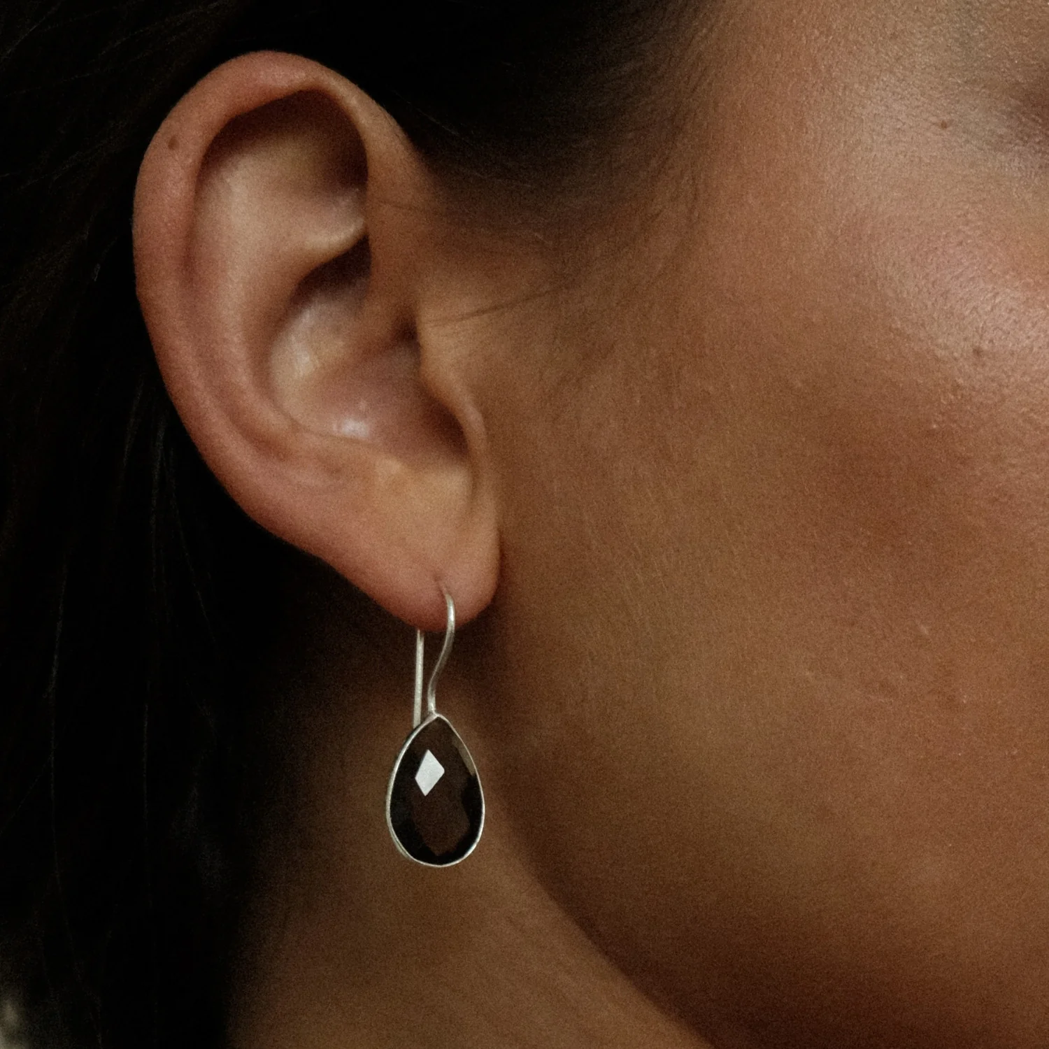 Silver Smokey Quartz Earrings - Image 2