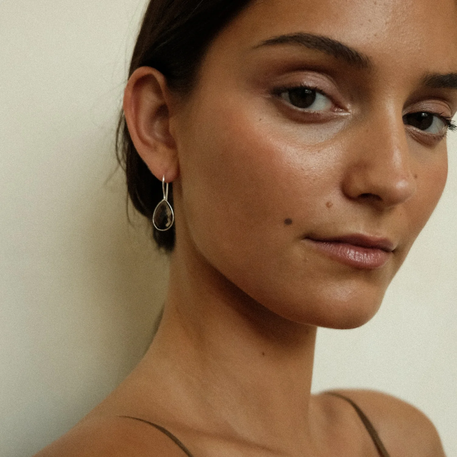 Silver Smokey Quartz Earrings - Image 4