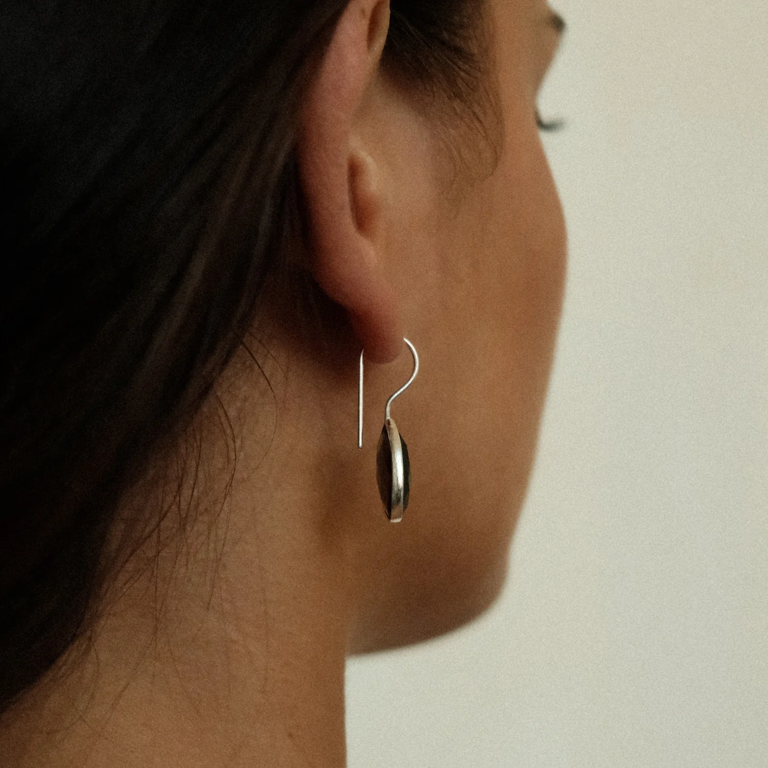 Silver Smokey Quartz Earrings - Image 5