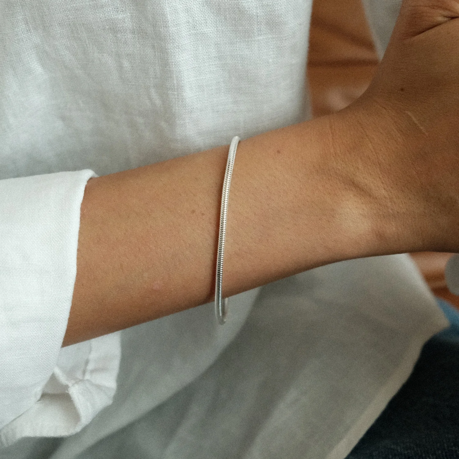 Silver Snake Bracelet - Image 2