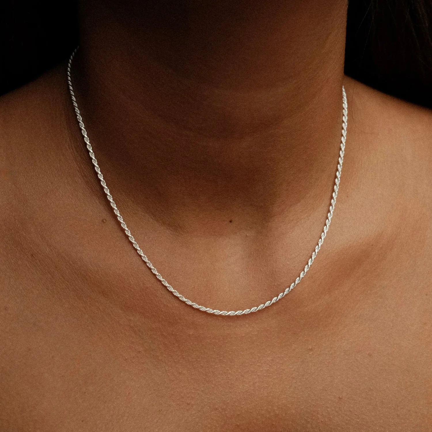 Silver Twisted Rope Necklace - Image 2