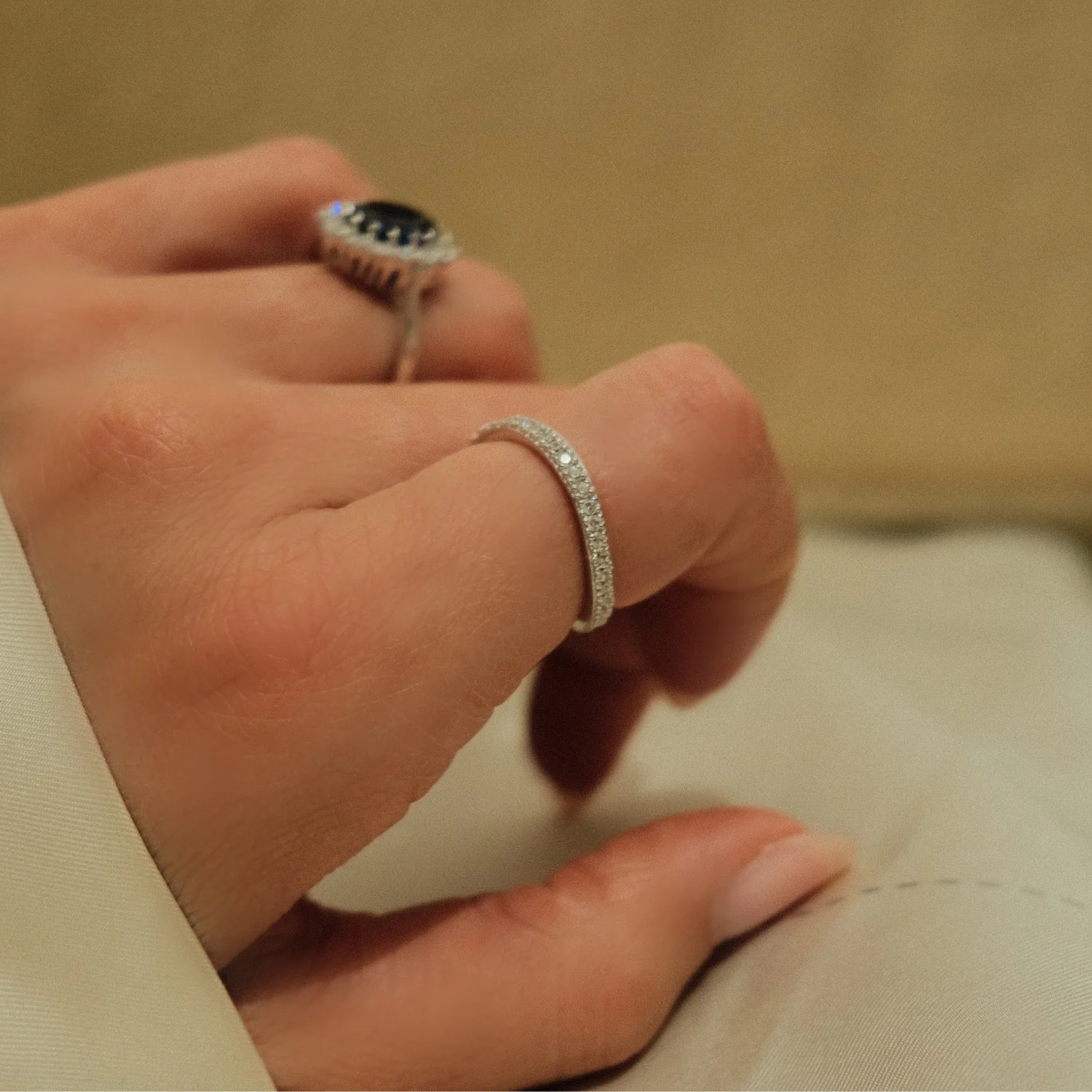 Silver Wavy Row Ring - Image 3