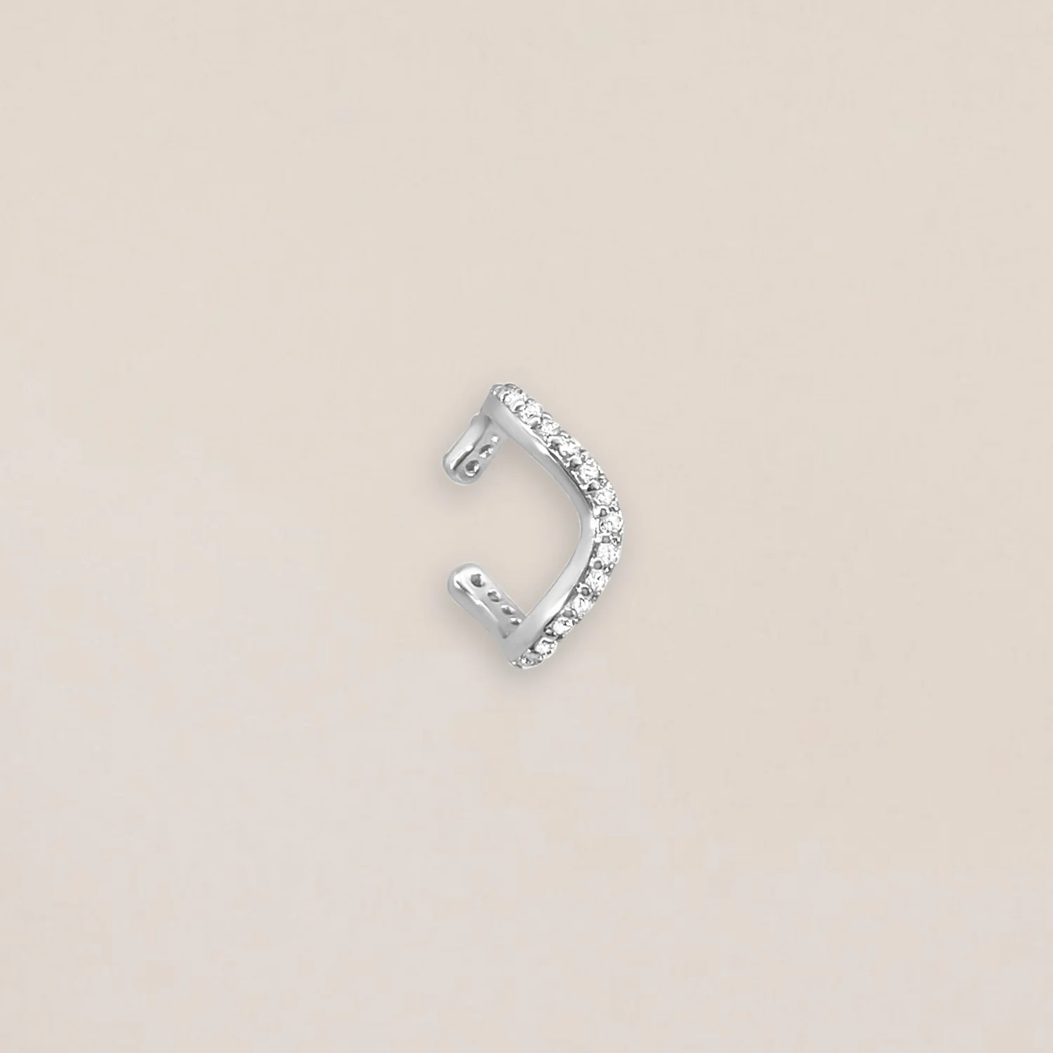 Silver Wavy Spark Ear Cuff