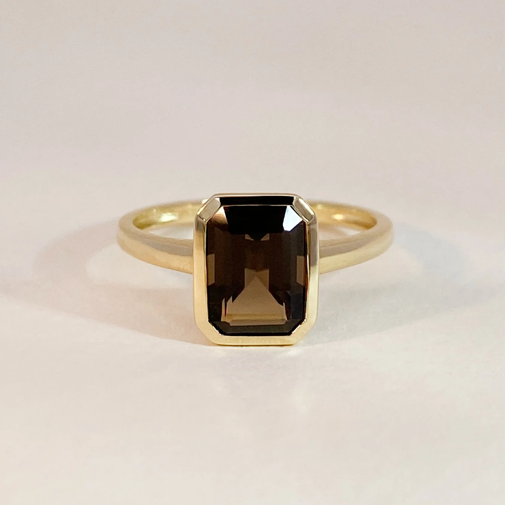 Smokey Quartz Bezel Ring