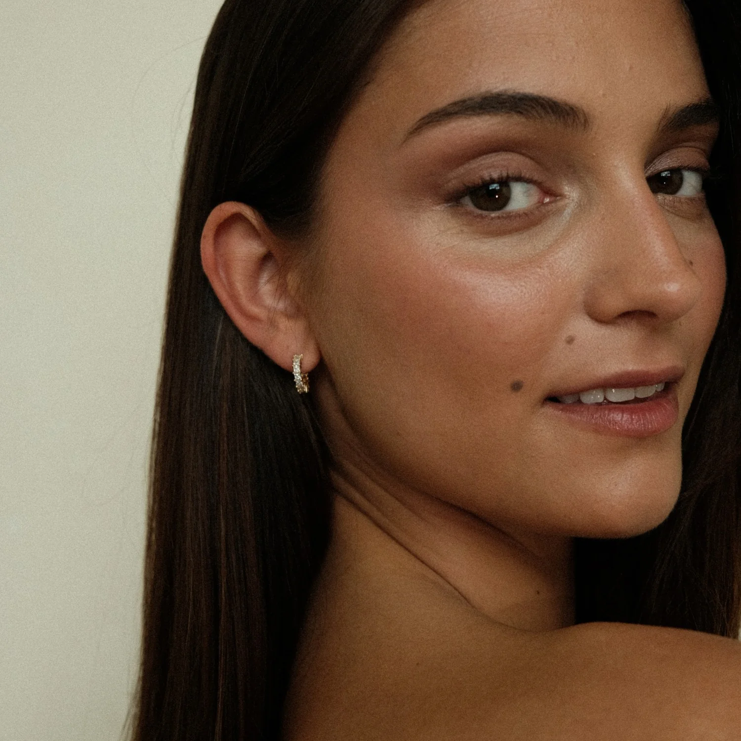 Squared Cut Hoop Earrings - Image 2
