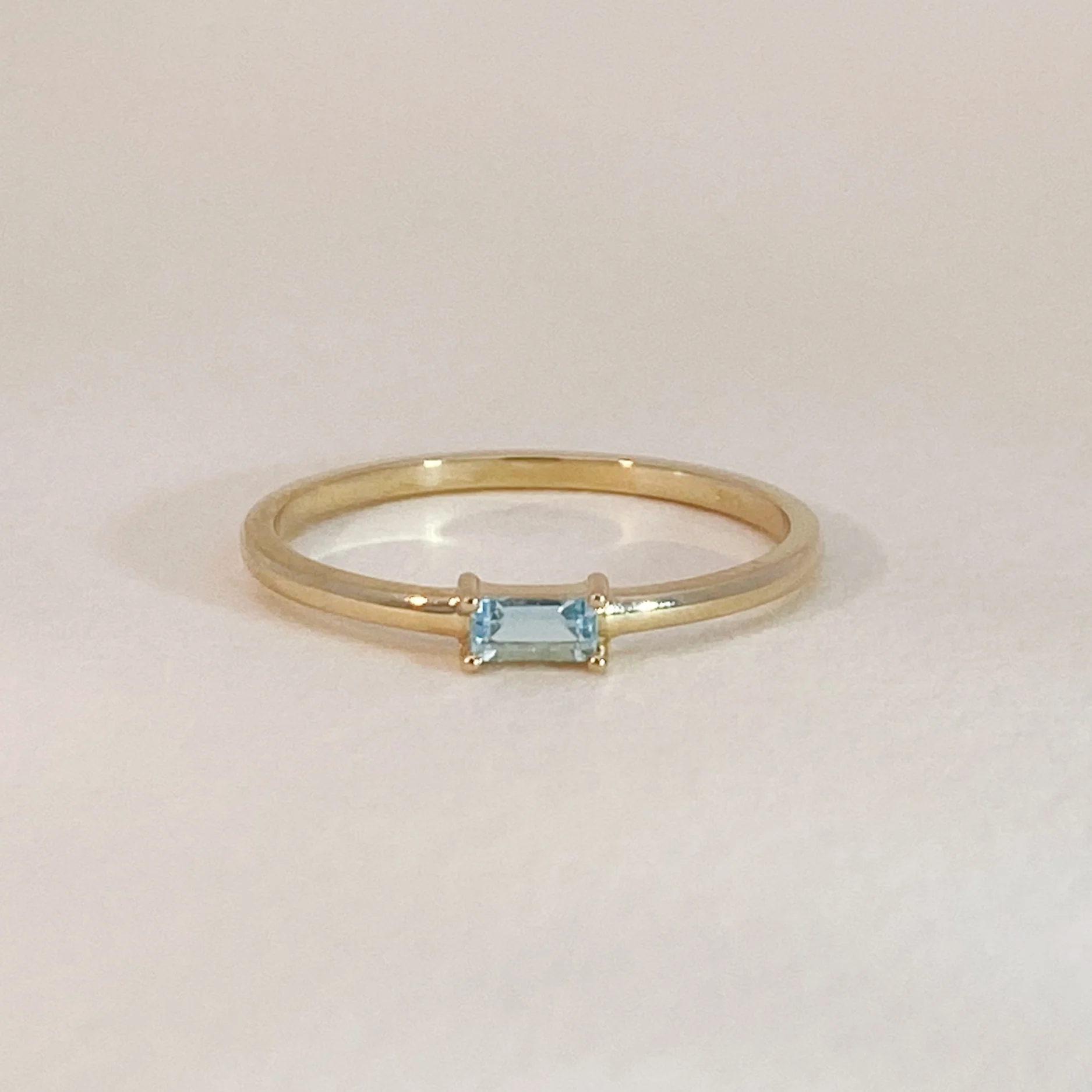 Aquamarine Baguette Ring
