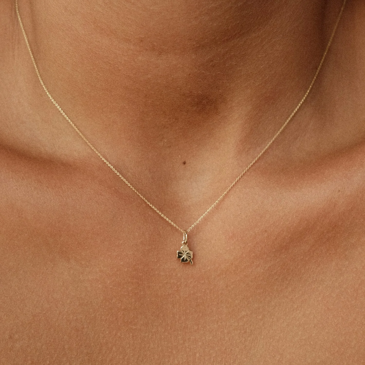 Tiny Four Leaf Clover Charm - Image 2