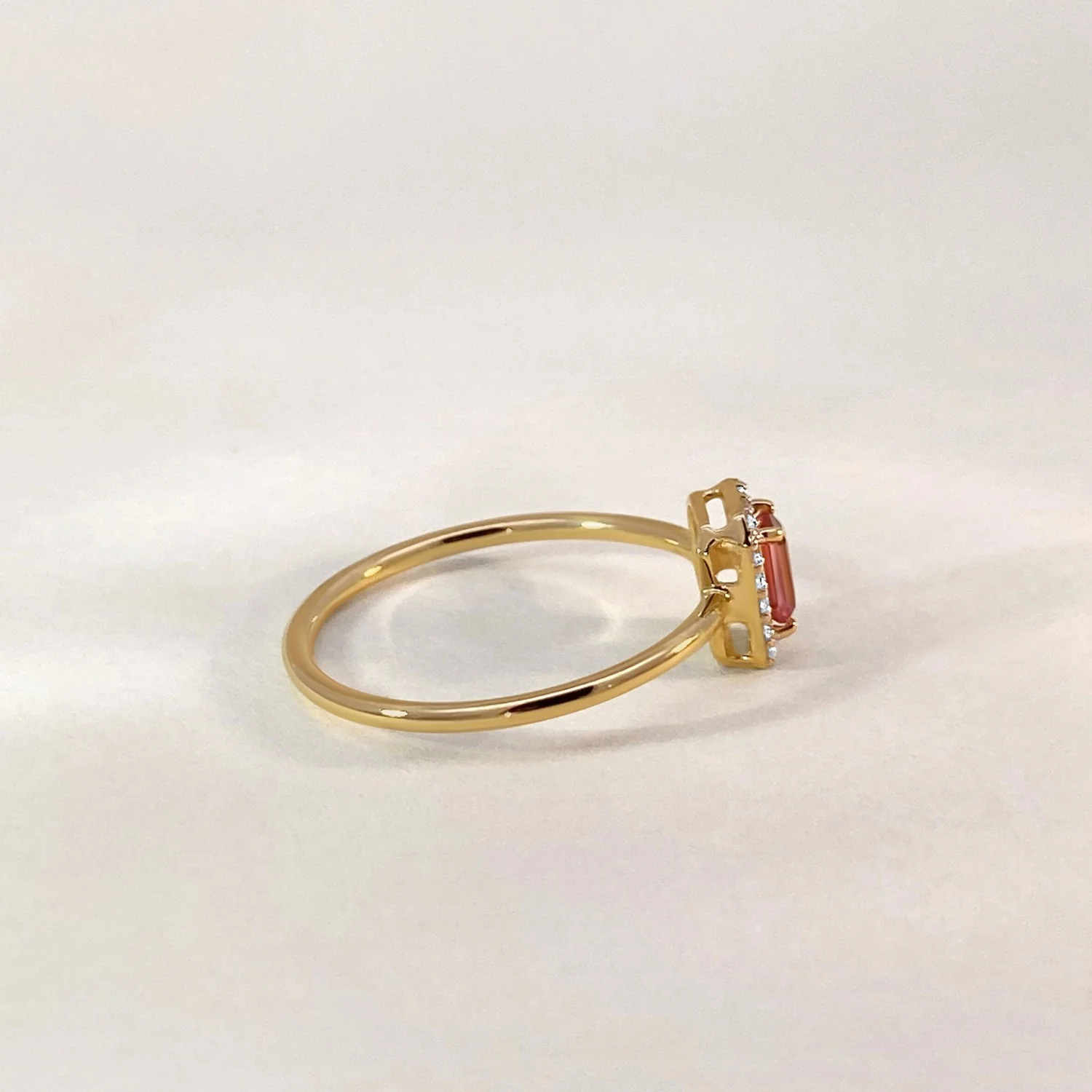 Tourmaline & Diamond Halo Ring - Image 3