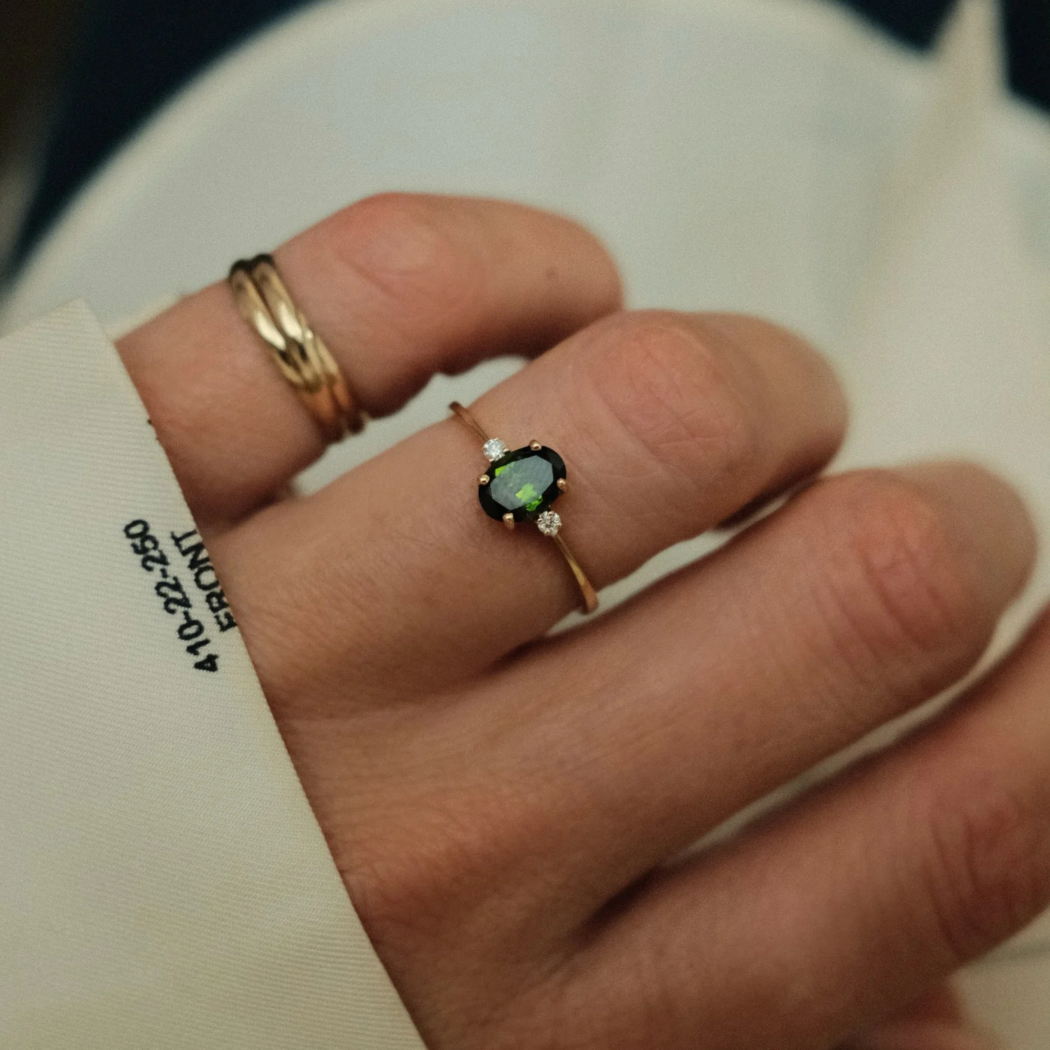 Tourmaline & Diamonds Trio Ring - Image 2