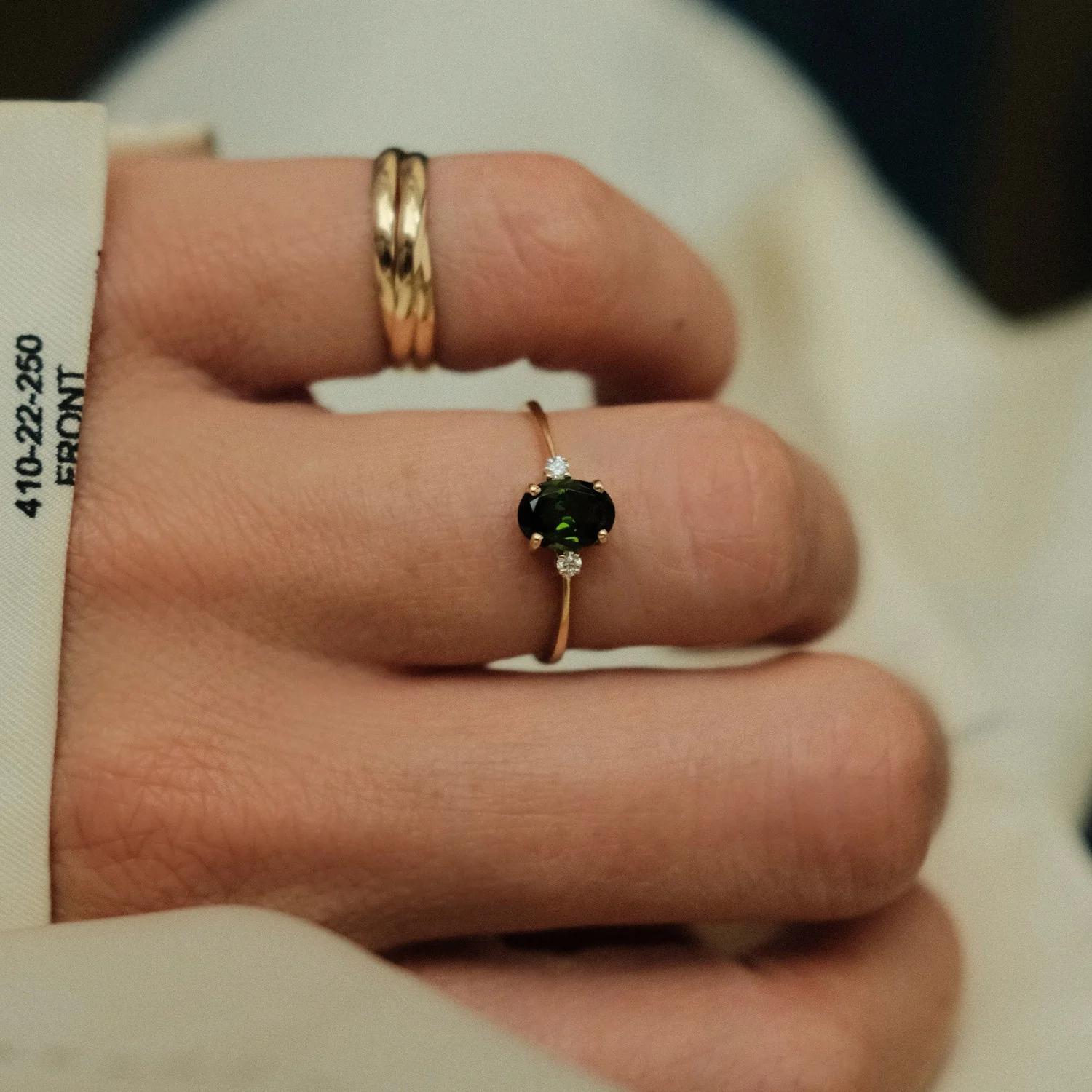 Tourmaline & Diamonds Trio Ring - Image 4