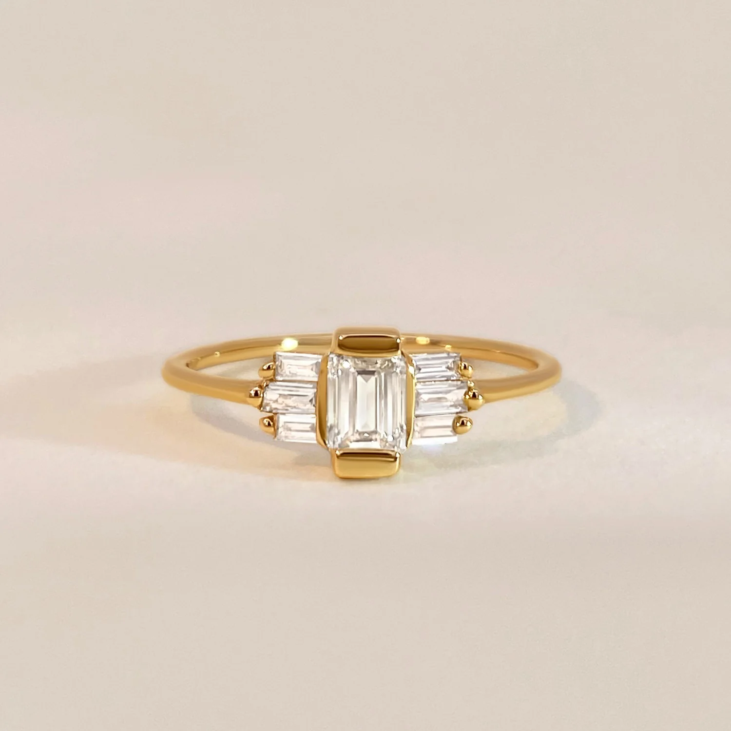 Unique Baguette Diamond Ring