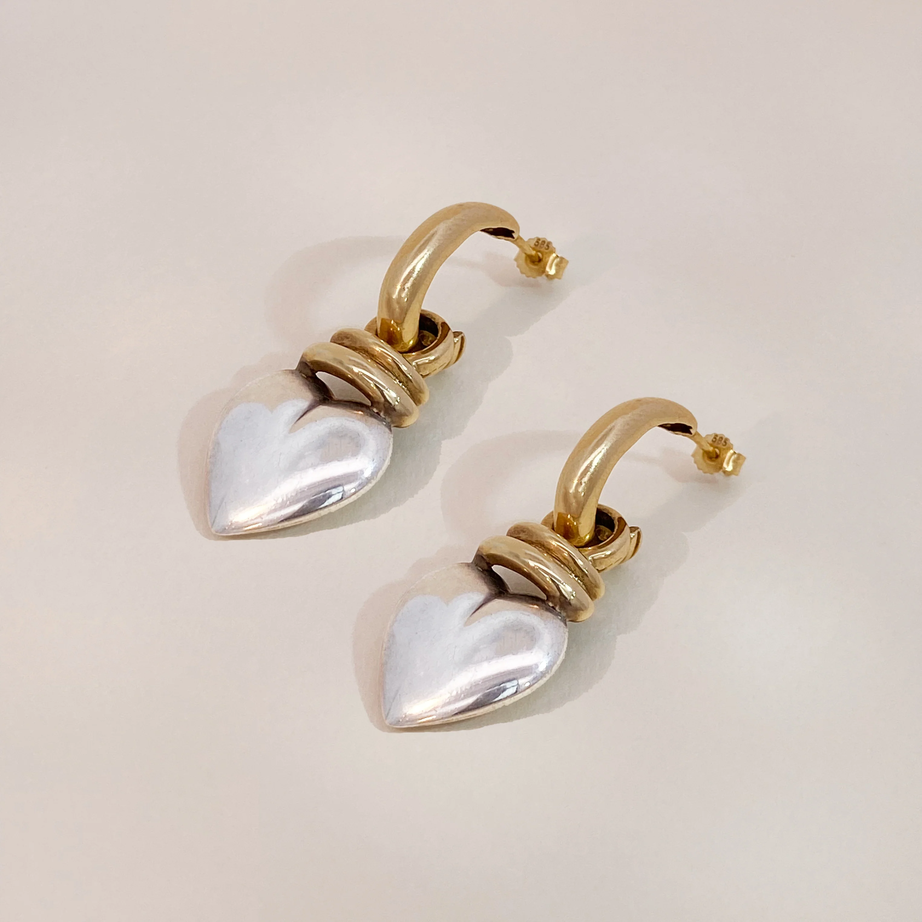 Vintage Hoops with Hearts - Image 3