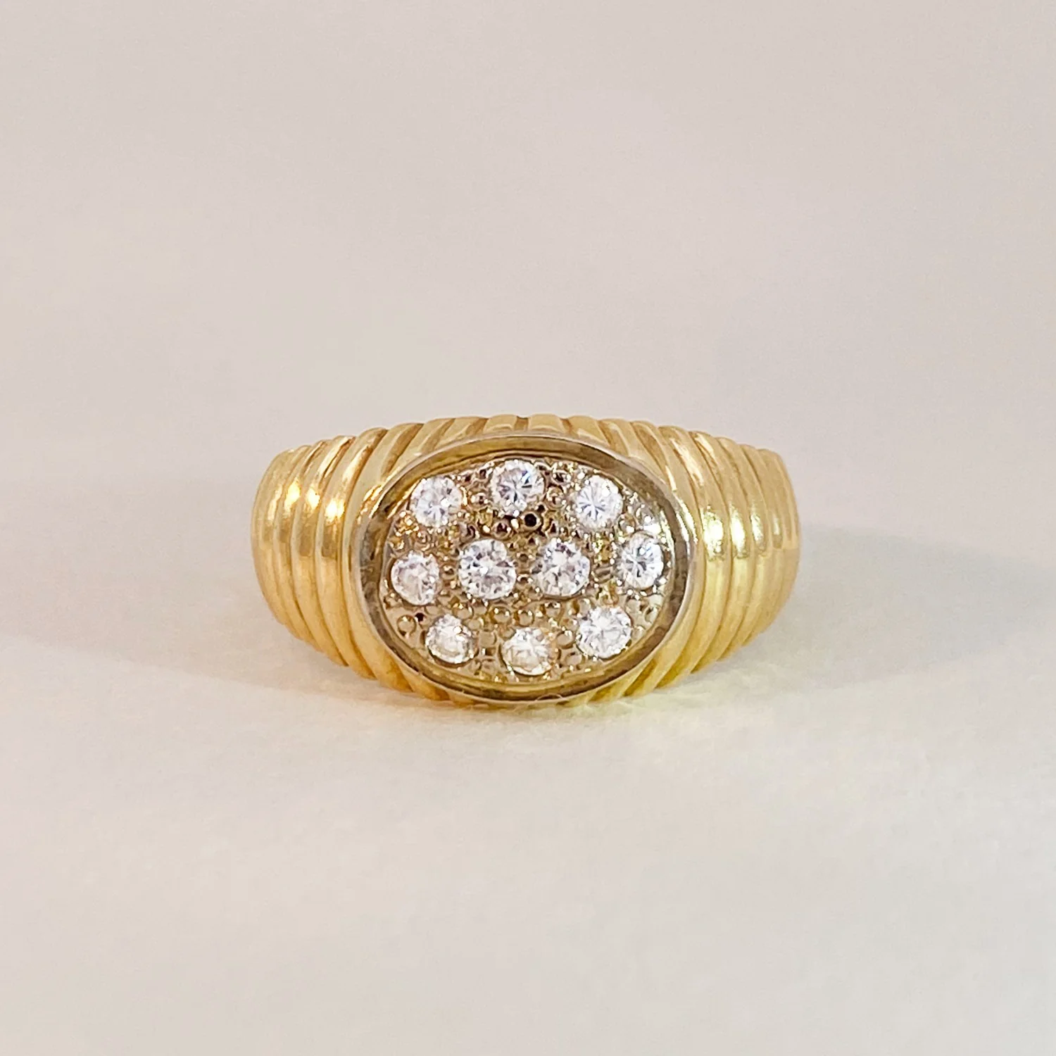 Vintage Structured Diamond Ring