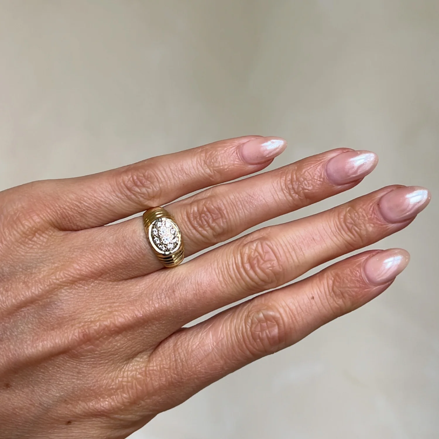 Vintage Structured Diamond Ring - Image 2
