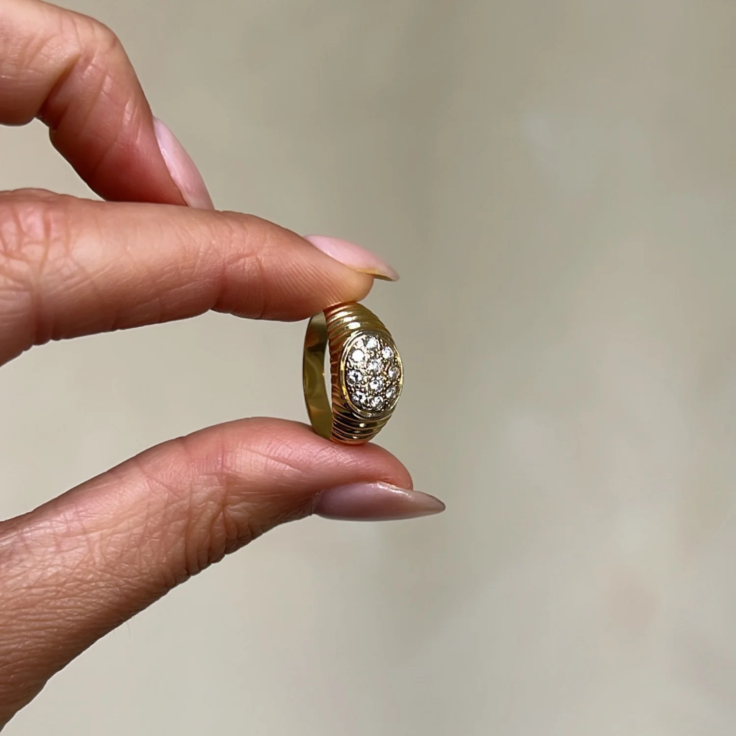 Vintage Structured Diamond Ring - Image 4